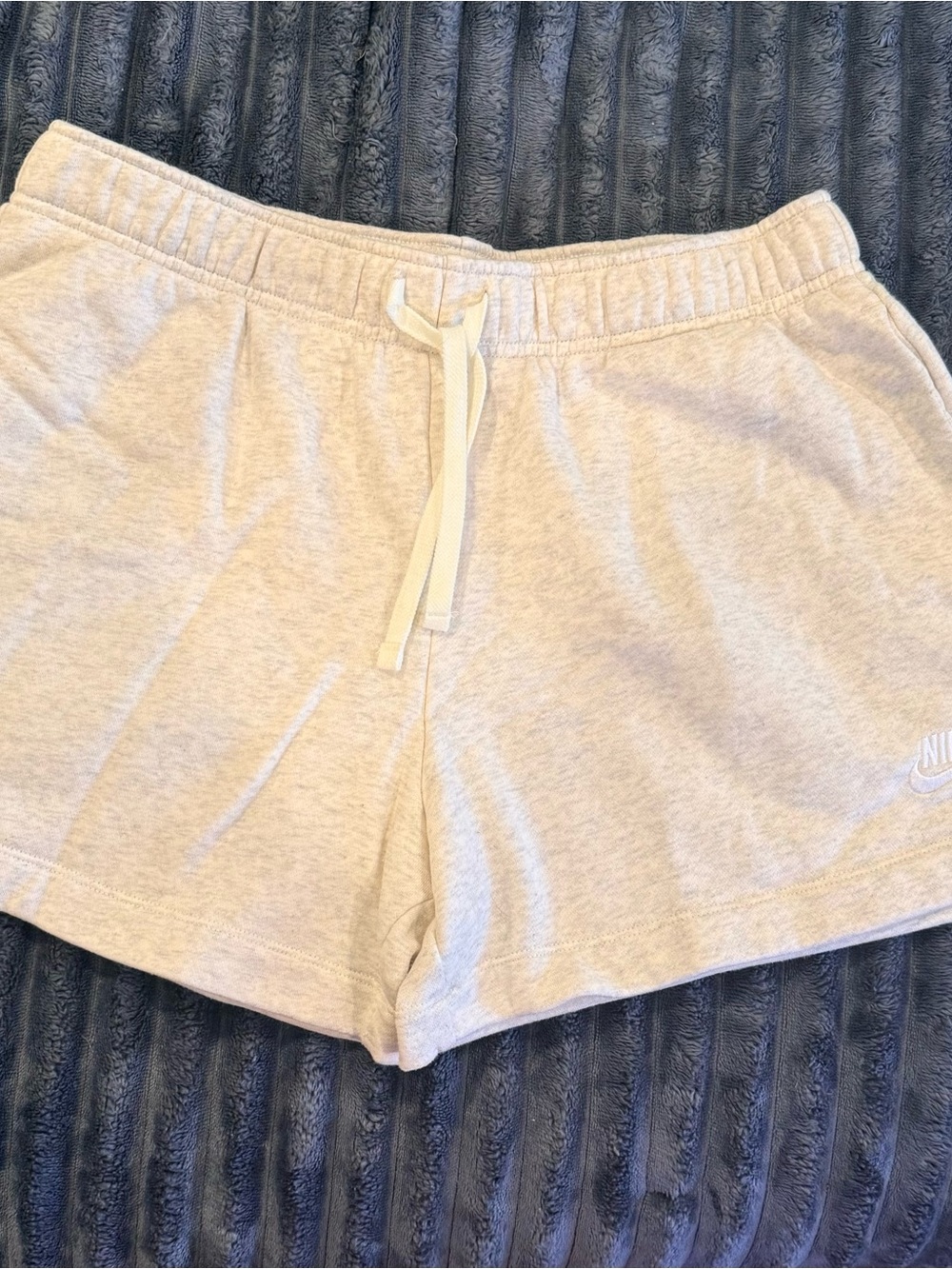 Nike Heathered Oatmeal Colored Women's Drawstring Athletic Shorts